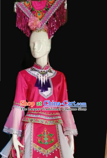Minority Ethnic Solo Costumes Pink Women Costumes
