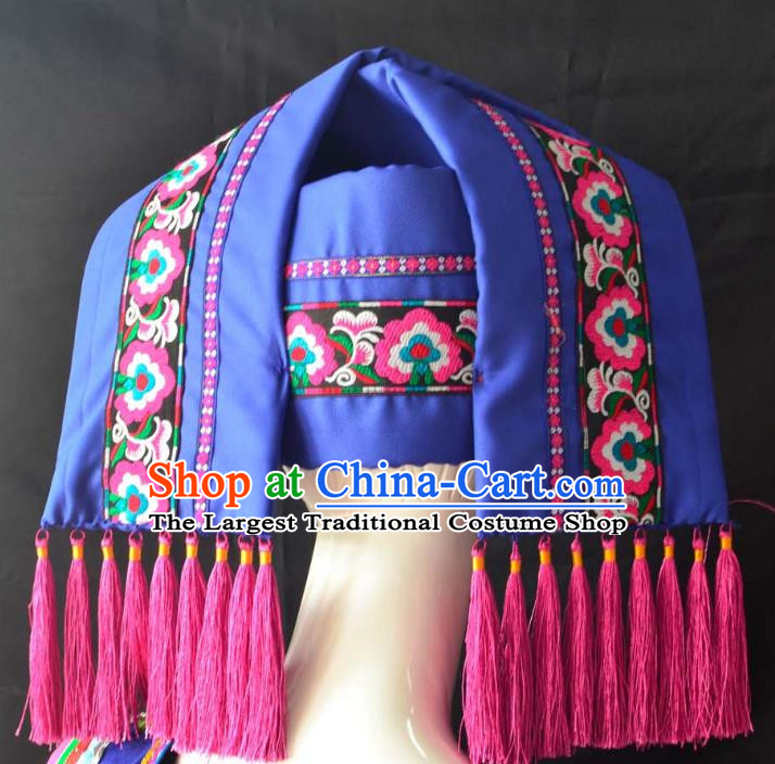 Guangxi Women Adult Minority Performance Hat Zhuang Nationality Folk Song Advanced Embroidery Handmade Headwear