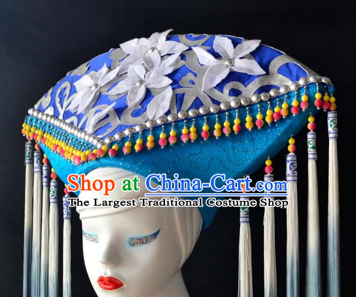 Guangxi Women Adult Minority Performance Hat Zhuang Nationality Folk Song Advanced Embroidery Handmade Headwear