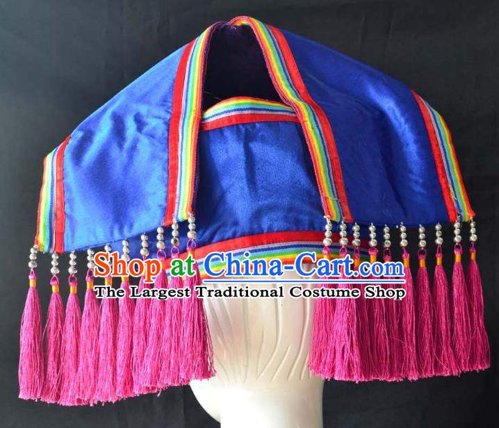 Guangxi Women Adult Minority Performance Hat Zhuang Nationality Folk Song Advanced Embroidery Handmade Headwear