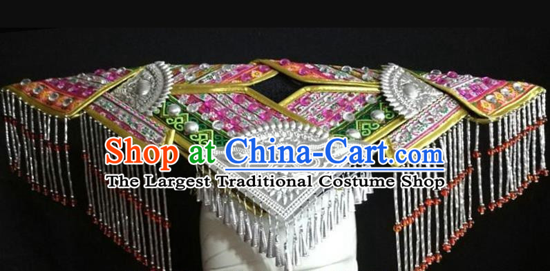 Ethnic Hood Zhuang Costume Performance Accessories Diamond Pendant Headdress Ethnic Minorities Accessories