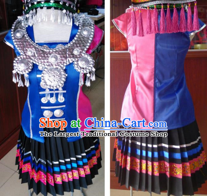 Dance Performance Costumes Ethnic Minority Yao Costumes Stage Costumes Pleated Skirt Suit