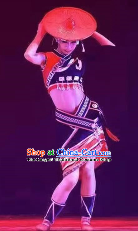 Women Solo Dance Peach And Plum Cup Flower Waist Dai Dance Costumes Costumes