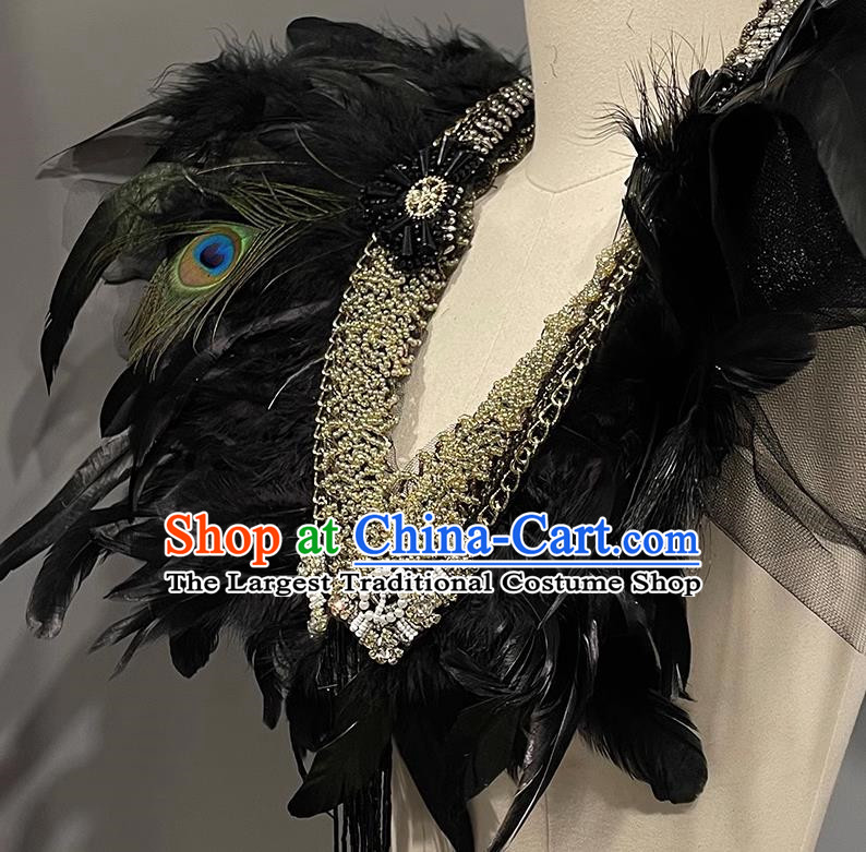 Fashion Independent Loading And Unloading Feather Exaggerated Shoulder Decoration False Collar Boys Brooch Brooch Corsage