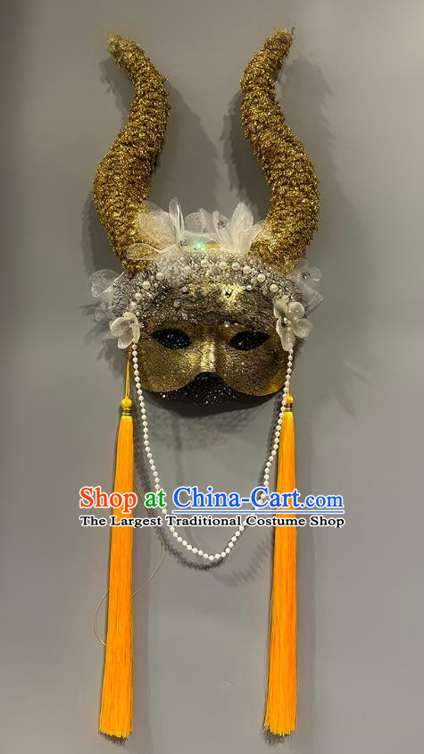Chinese Hanfu Golden Tassel Mask Halloween Party Prom Mask