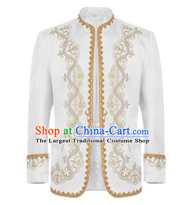 Retro European And American Gold-Embroidered Dress Men Court Dress Stand-Up Collar Jacket Photo Studio Song Medieval Drama Stage Costume