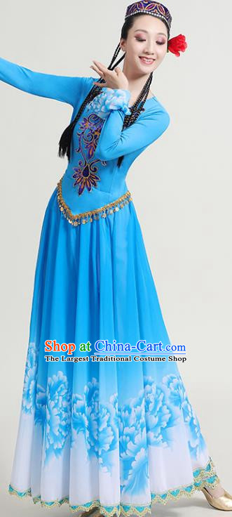 Xinjiang Dance Performance Costume New Uyghur Opening Dance Big Swing Skirt Art Test Practice Skirt Uyghur Dance Costume