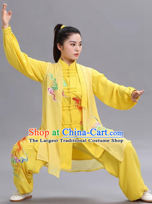 Tai Chi Three Piece Suit Caifeng Spring And Summer Performance Clothing Qigong Practice Middle Aged And Elderly Tai Chi Competition Clothing Female