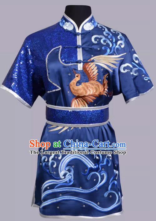 Martial Arts Performance Clothing Competition Color Clothing Embroidery Cloud Crane Same Style For Men And Women