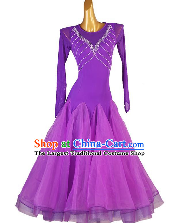 Purple Ballroom Dance Dress Ballroom Dance Skirt Ballroom Dance Waltz Show Competition Dress