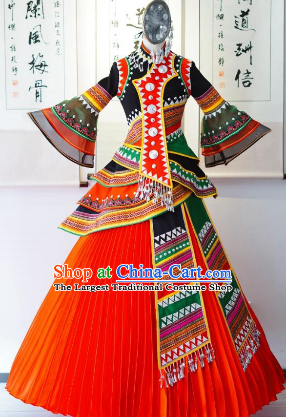 Yunnan Minority Flowery Waisted Dai Women Dress