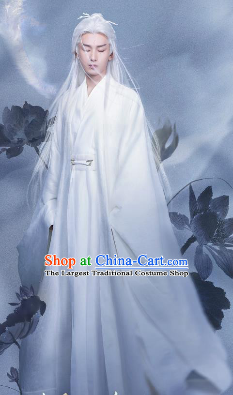 Ancient God Lord White Garment Immortal Samsara Ying Yuan Clothing China Period TV Series Chen Xiang Ru Xie Swordsman Replica Costumes