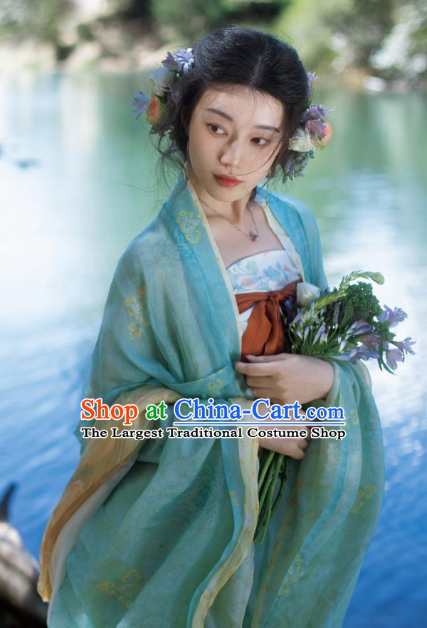 China Ancient Court Woman Silk Dresses Woman Hanfu Tang Dynasty Princess Clothing Traditional Costumes