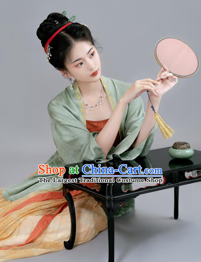 China Traditional Costumes Ancient Young Mistress Silk Dresses Woman Hanfu Song Dynasty Imperial Consort Clothing