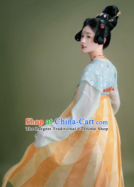 China Tang Dynasty Palace Lady Clothing Traditional Costumes Ancient Royal Princess Silk Dresses Woman Hanfu