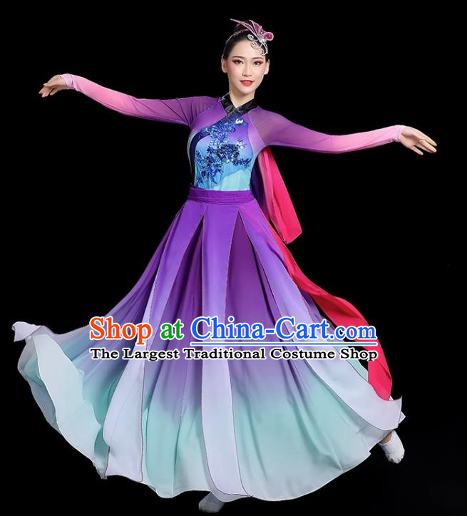 Classical Dance Clothing Female Elegant Mountain Ghost Dance Art Examination Modern Yangko Clothing National Fan Umbrella Dance Performance Clothing