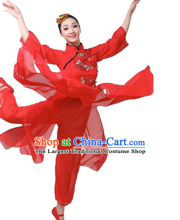 Classical Dance Performance Costume Female Elegant Fan Umbrella Dance New National Dance Costume Performance Square Dance Yangko Costume