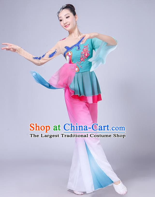 Performance Costume Female Adult Elegant Classical Dance Style Yangko Costume Fan Dance National Dance Costume