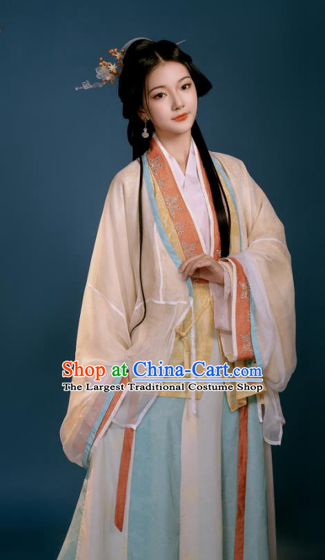 Chinese Jin Dynasty Court Lady Clothing Ancient Palace Princess Dress Costume Woman Hanfu Set