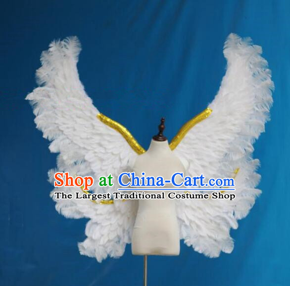 Top Show White Feather Wings Model Catwalks Props Brazilian Carnival Angel Wings