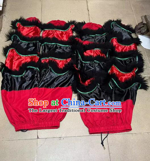 Handmade Satin Lion Trousers with Black Fur China Lion Dance Competition Costumes 2 Pairs Lion Dancing Pants Adult Size