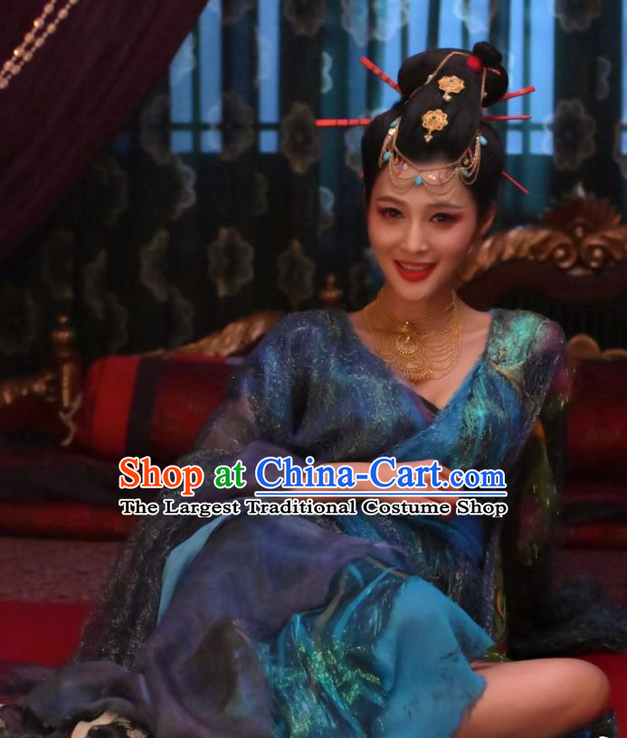Sexy China Woman Clothing Tang Dynasty Female Costumes TV Series Strange Tales of Tang Dynasty Courtesan Dress