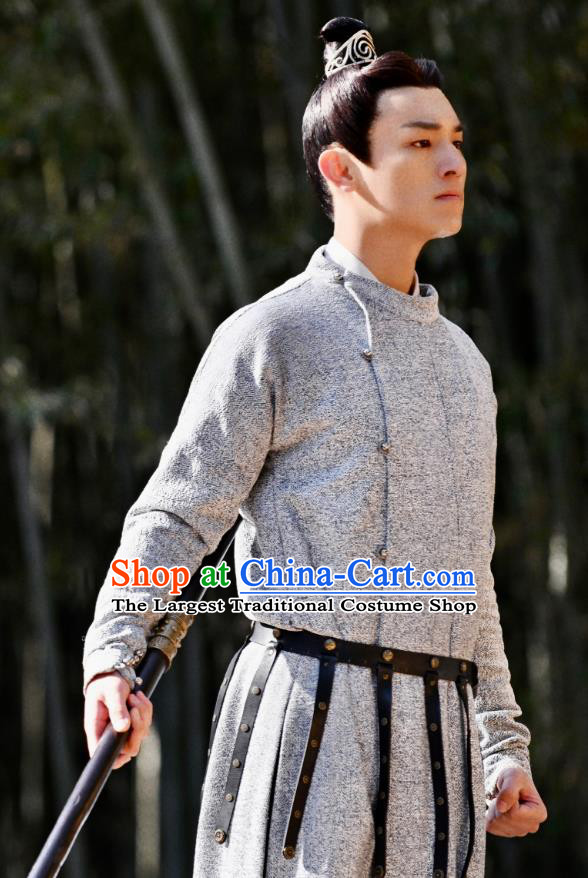 China Ancient Young Warrior Costumes TV Series Strange Tales of Tang Dynasty Lu Lingfeng Robes Traditional Swordsman Hanfu Clothing