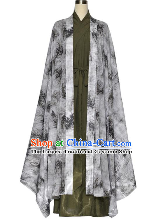 China Ancient Swordsman Hanfu Jin Dynasty Clothing Traditional Ink Painting Bamboo Costumes for Women for Men