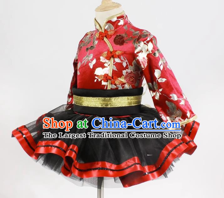 Long Sleeved Spring And Autumn Chinese Style Children Ballet Modern Performance Costume Performance Stage Costume