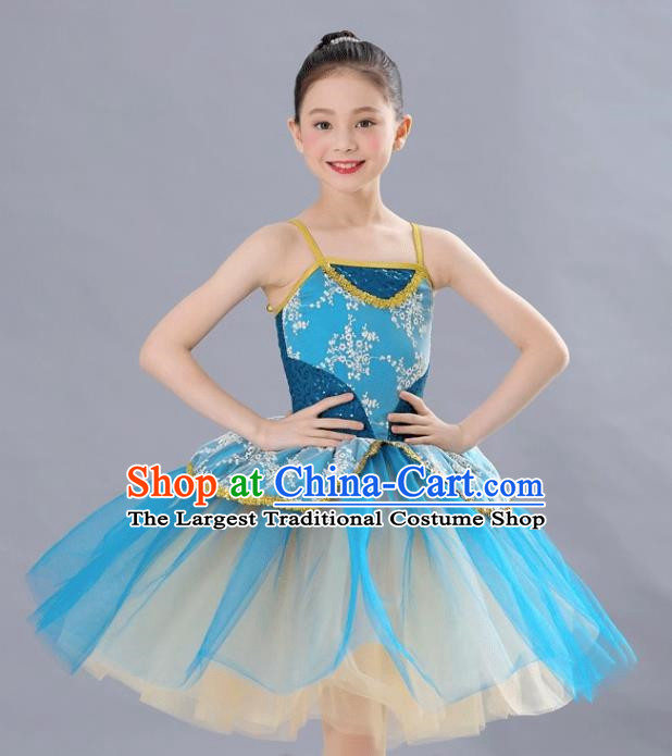 Children Women Sequined Gauze Skirt Court Long Skirt Ballet Modern Dance Skirt Host Stage Outfit