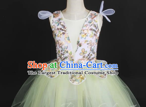 Children Gauze Skirt Girls Ballet Dance Skirt Performance Costume Stage Dress Princess Dress