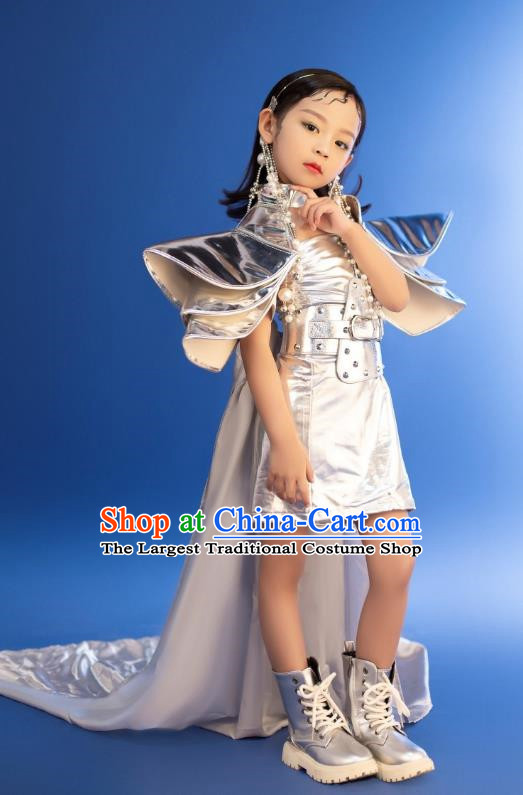 Girls Chinese Style Dress Metaverse Technology Trendy Clothing Punk Cool Catwalk Competition