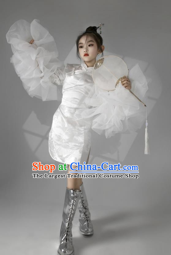 Girls Model Competition Catwalk Show Chinese Style Cheongsam Suit Children Performance Cos Clothing Classical Style