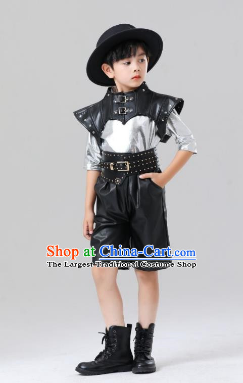 Children Metaverse Costume Boys And Girls Technology Sense Costume Silver Warrior Cool Sci Fi Catwalk Fashion Costume