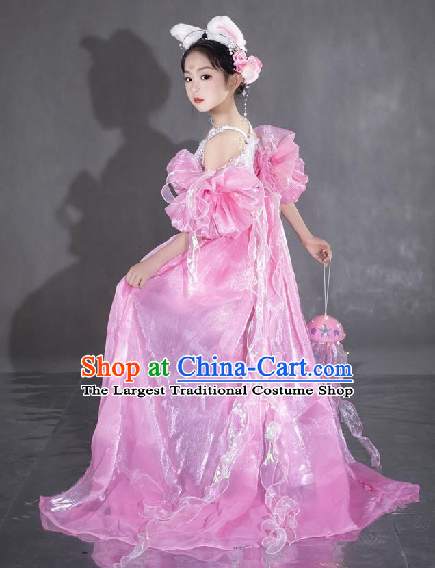 Girls Pink Fairy Dress Dress Spring Equinox Sea Of Flowers Catwalk Catwalk Sweet Dress