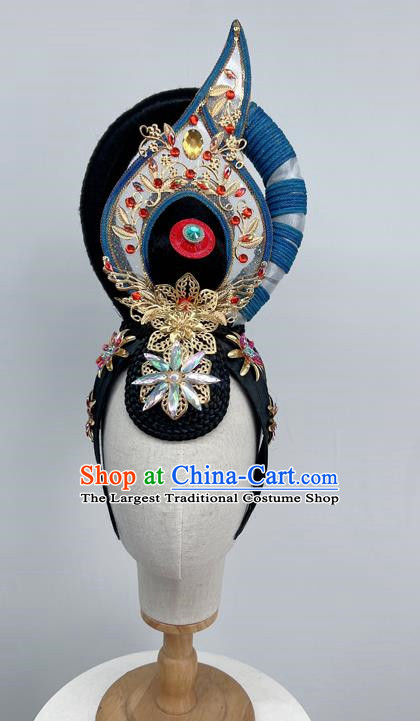 Classical Dunhuang Dance Headgear Brahmaland Ancient Style Flying Hair Bun Performing Wig Headgear Ancient Costume Modeling Hair Bag Hair Accessories
