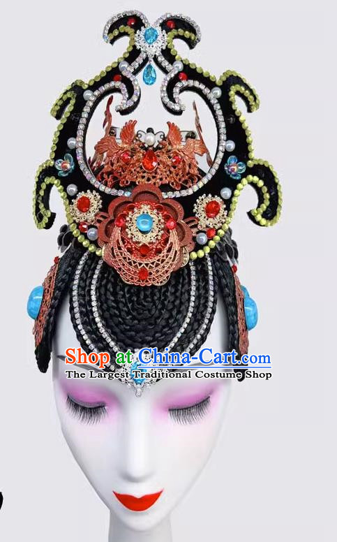 Classical Dunhuang Dance Head Plays A Performance Wig Hair Accessories Dream Back To Kucha Flying A Whole Set Of Hair Temples Ethnic Style