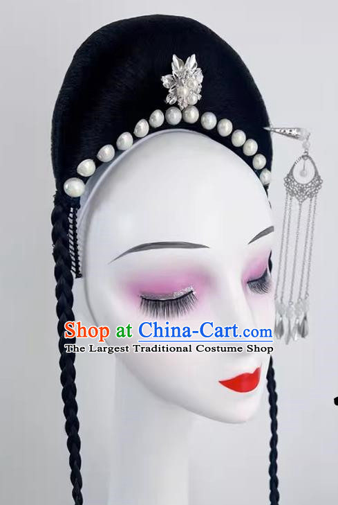 Chinese Classical Dance Headdress Caiwei Confucian Dance Drama Hair Comb Performance Costume Hair Ornament Hanfu Headdress Wig Bag Performance Headdress