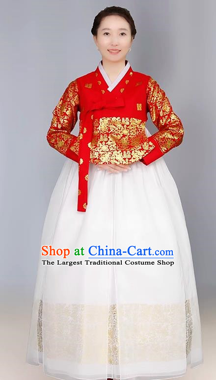Women Bronzing Hanbok Princess Wedding Toast Dress