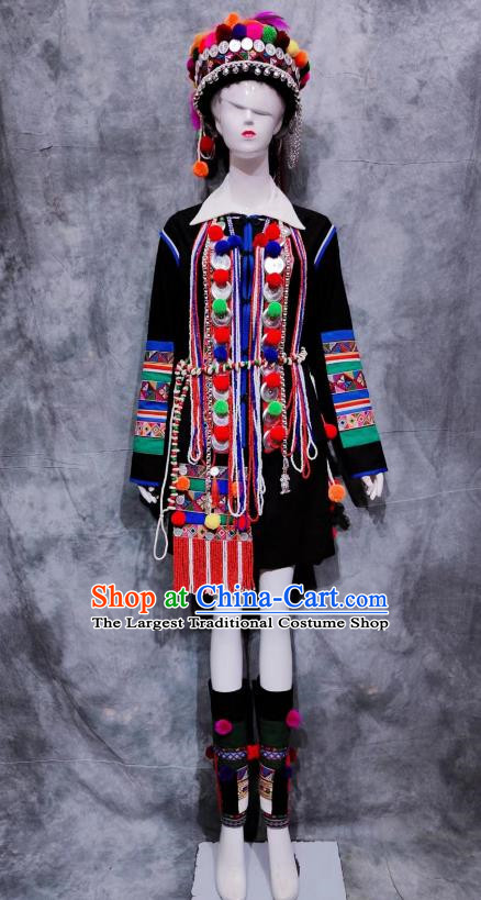 Hani Costumes Yunnan Minority Traditional Original Ecological Costumes Performance Costumes