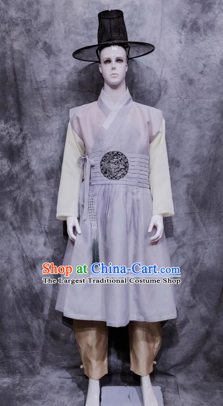 Korean Men National Costume Hanbok Traditional Performance Costume