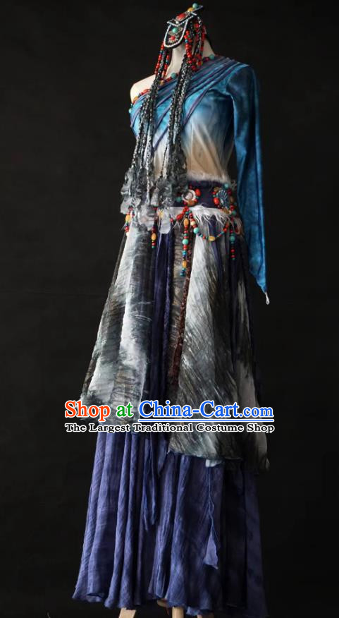 Tibetan Dance Performance Costume Art Examination Taoli Cup Solo Dance Costume