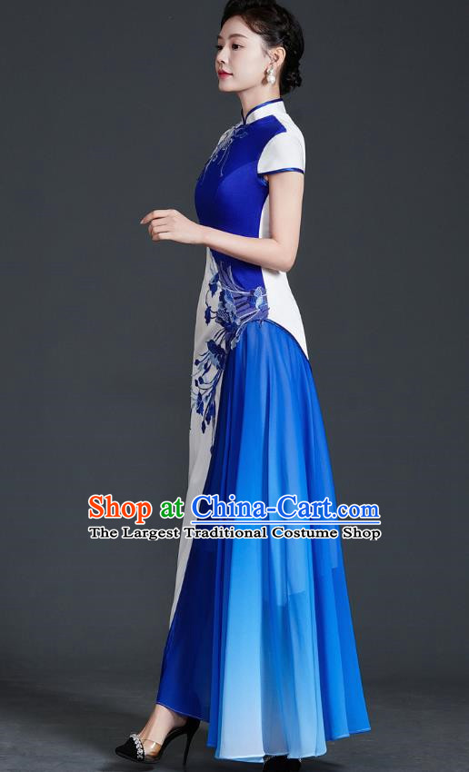 Top Catwalk Cheongsam Evening Dress Young Annual Meeting Model Team Temperament Costume