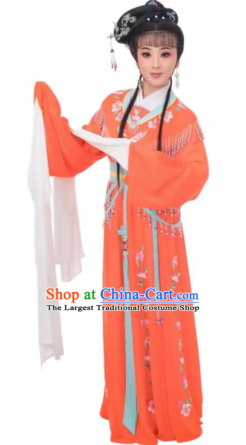 Orange Huadan Costume Miss Yue Opera Xiaodan Costume Chinese Style Ancient Costume
