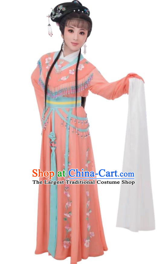 Orange Pink Huadan Costume Yue Opera Miss Xiaodan Costume Chinese Style Ancient Costume