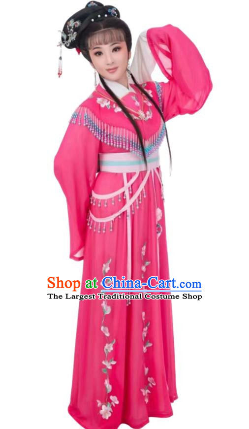 Rose Red Huadan Costume Yue Opera Miss Xiaodan Costume Chinese Style Ancient Costume