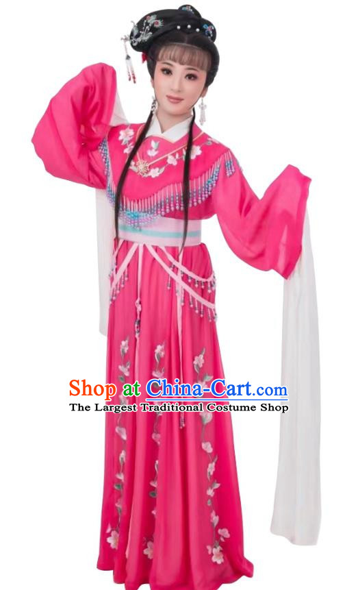 Rose Red Huadan Costume Yue Opera Miss Xiaodan Costume Chinese Style Ancient Costume
