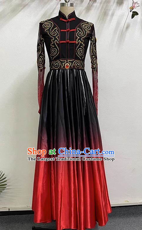 Art Test Big Skirt Ethnic Performance Costume China Mongolian Dance Art Test Practice Elegant Big Swing Costume