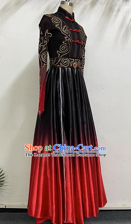 Art Test Big Skirt Ethnic Performance Costume China Mongolian Dance Art Test Practice Elegant Big Swing Costume