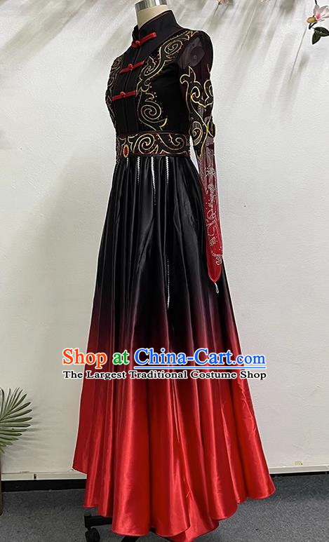 Art Test Big Skirt Ethnic Performance Costume China Mongolian Dance Art Test Practice Elegant Big Swing Costume